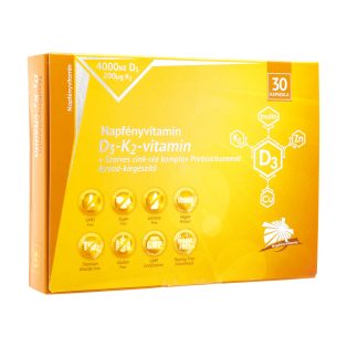   Napfényvitamin D3-K2-vitamin és szerves nyomelem komplex Prebiotikummal kapszula - 30 db