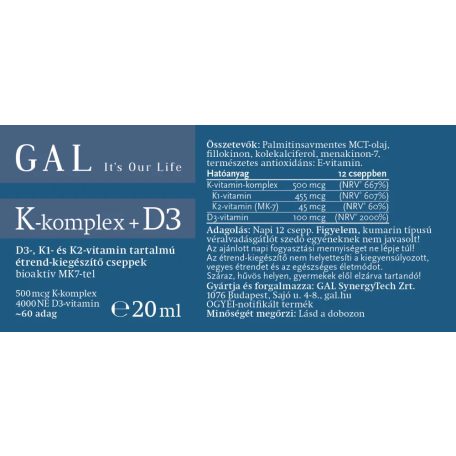 GAL K-Komplex + D3 vitamin 60 adag