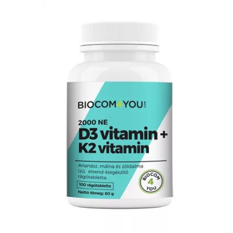 Biocom K2+D3-vitamin 100 db rágótabletta