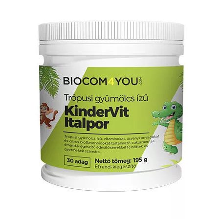 Biocom Kindervit trópusi gyümölcsízű italpor 195 g (30 adag)