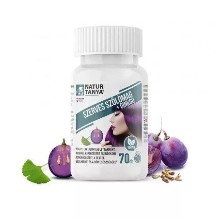 Natur Tanya Szerves Szőlőmag és Ginkgo biloba tabletta 70 db