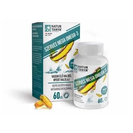 Natur Tanya Szerves Mega Omega-3 - vadvízi halolaj extra EPA, DHA tartalom 60 db